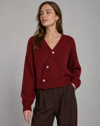 Vireya | Women’s Asymmetrical Button V Neck Knit Cardigan