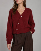 Vireya | Women’s Asymmetrical Button V Neck Knit Cardigan