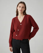 Vireya | Women’s Asymmetrical Button V Neck Knit Cardigan