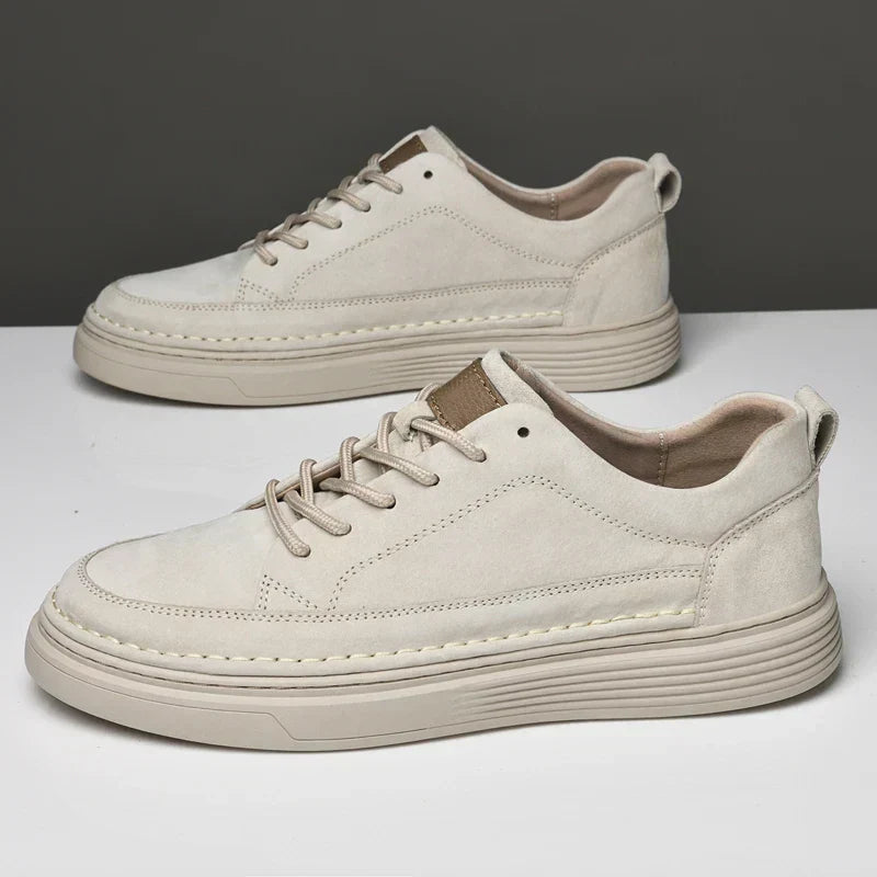 Detailed shot of laces and tongue on men's casual sneakers
