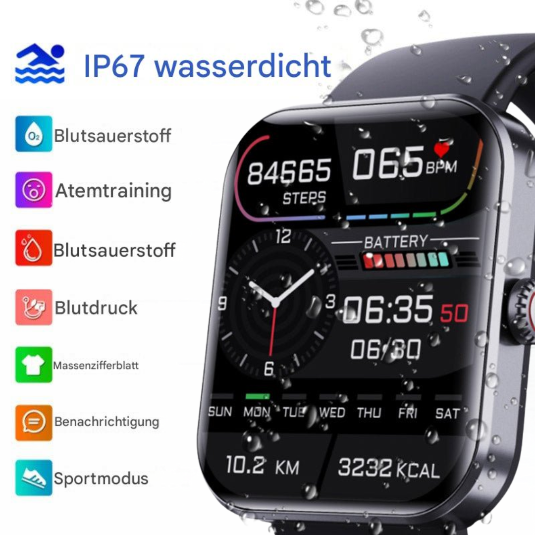 Back view of health monitoring smartwatch with advanced sensor diodes