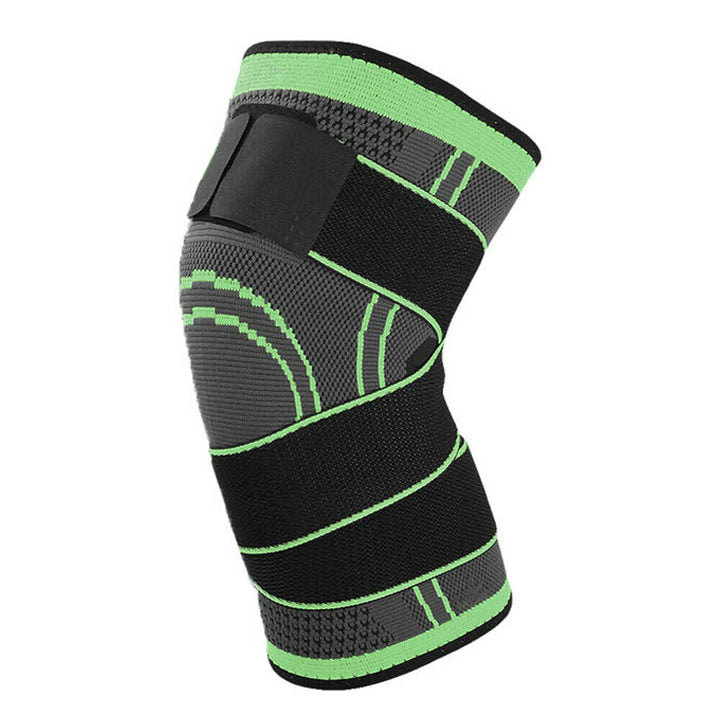 Green and black knee compression support sleeve