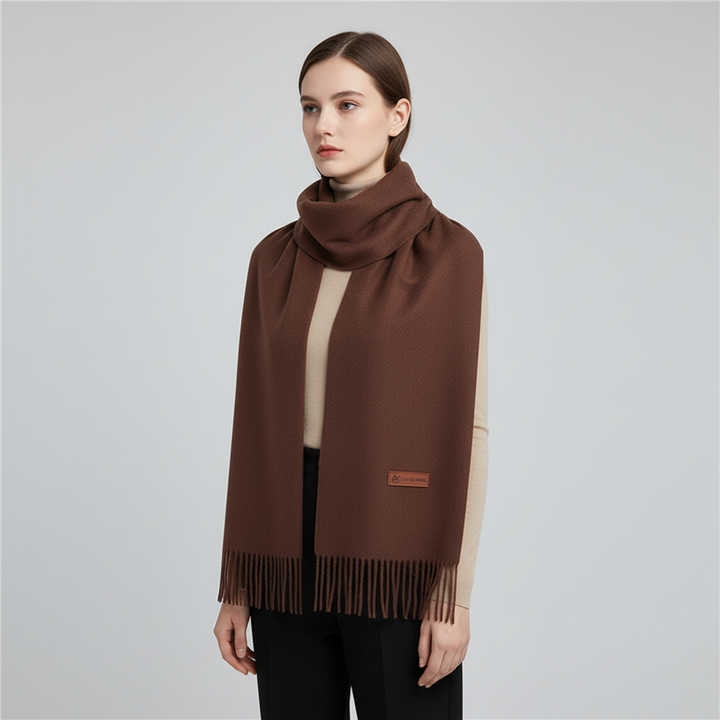 Folded luxury winter scarf ready for gifting