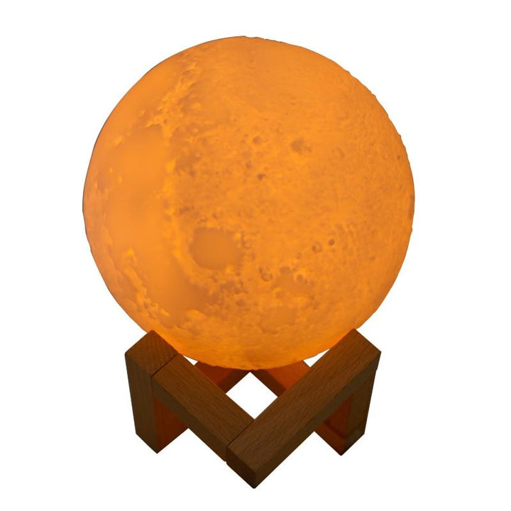 Close up view of the moon lamp humidifier surface details and realistic craters