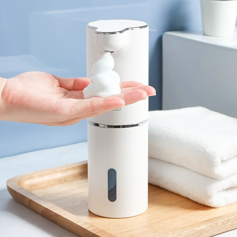 Automatic touchless foaming soap dispenser for bathroom and kitchen sink hygiene
