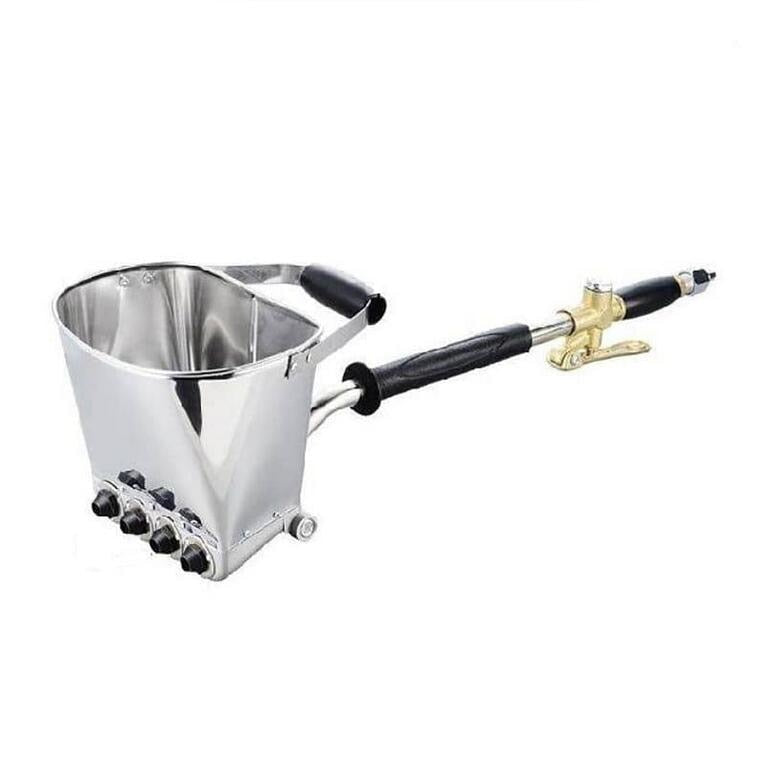 Professional pneumatic cement mortar spray gun with four nozzles and silver finish