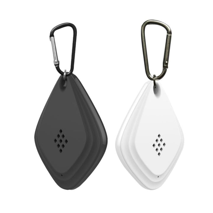 Black and white portable ultrasonic pest repellers with hooks