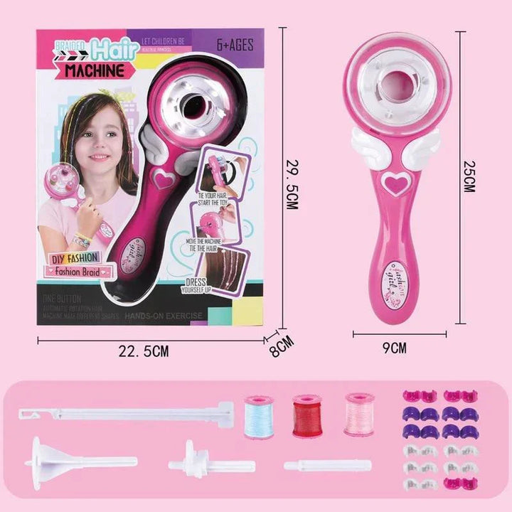 Product box and complete contents of the automatic hair braiding machine kit