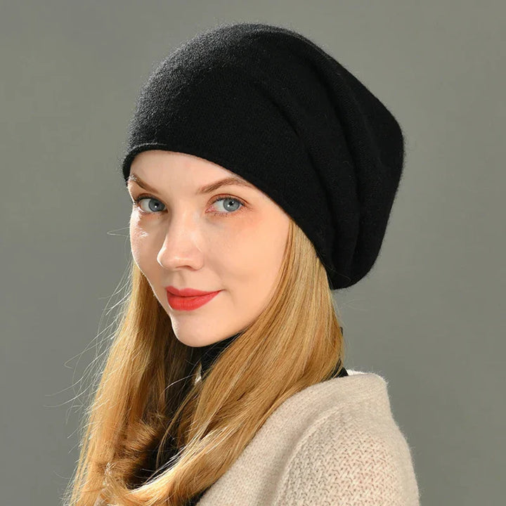 Casual winter accessories including a warm knit beanie hat