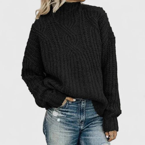 Cressida | Women’s Cable Knit Mock Neck Sweater