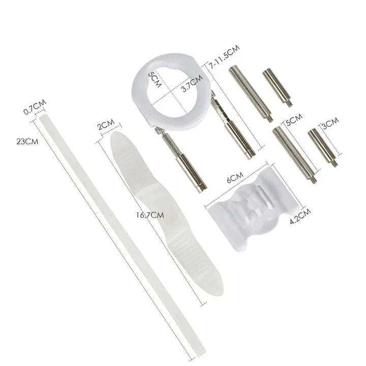 Traction device components with measurement guides