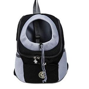 Ergonomic pet backpack carrier in use during a outdoor walk
