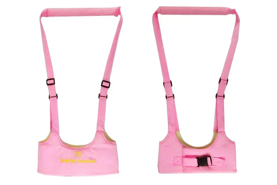 Adjustable baby walking aid and safety harness for learning to walk
