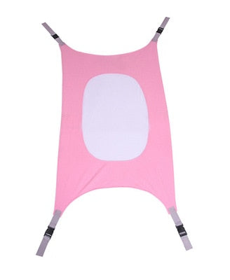Close-up of secure straps and fabric on the baby hammock for cot and playpen