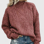 Cressida | Women’s Cable Knit Mock Neck Sweater