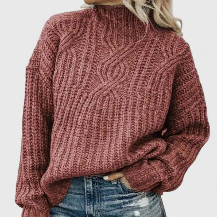Cressida | Women’s Cable Knit Mock Neck Sweater
