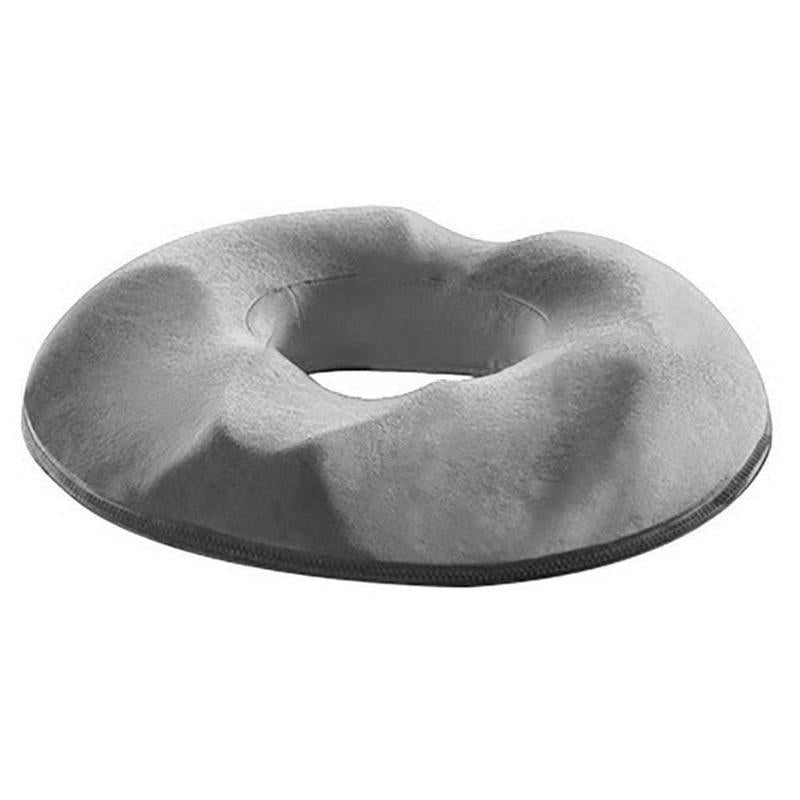 Grey ergonomic memory foam cushion with non-slip base