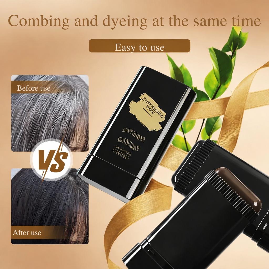 Demonstration of combing and coloring hair simultaneously