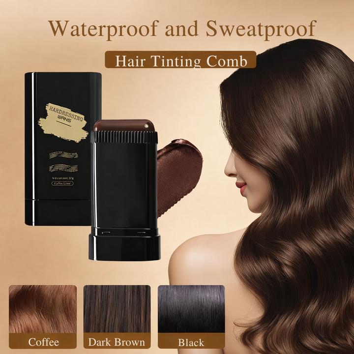 Close-up of temporary hair color stick for grey hair coverage