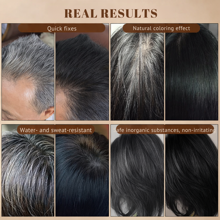 Grey hair coverage stick showing smooth texture and pigment
