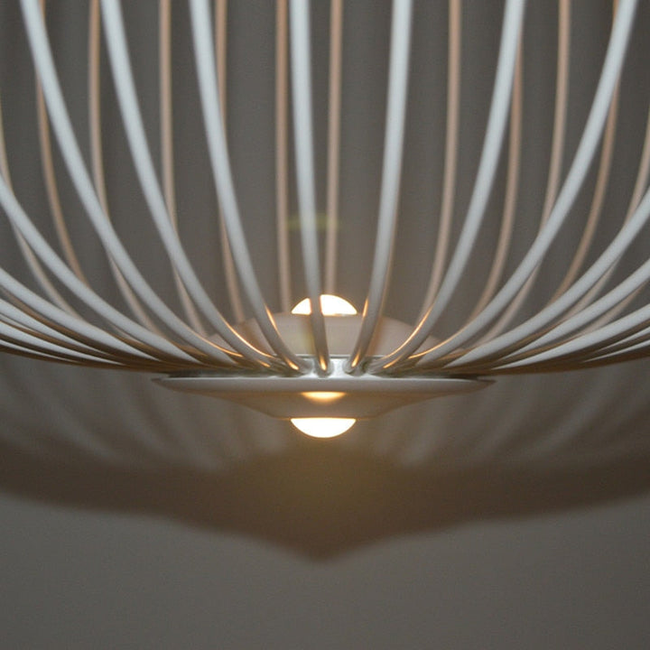 Contemporary iron chandelier hanging as a stylish ceiling lamp in a modern space