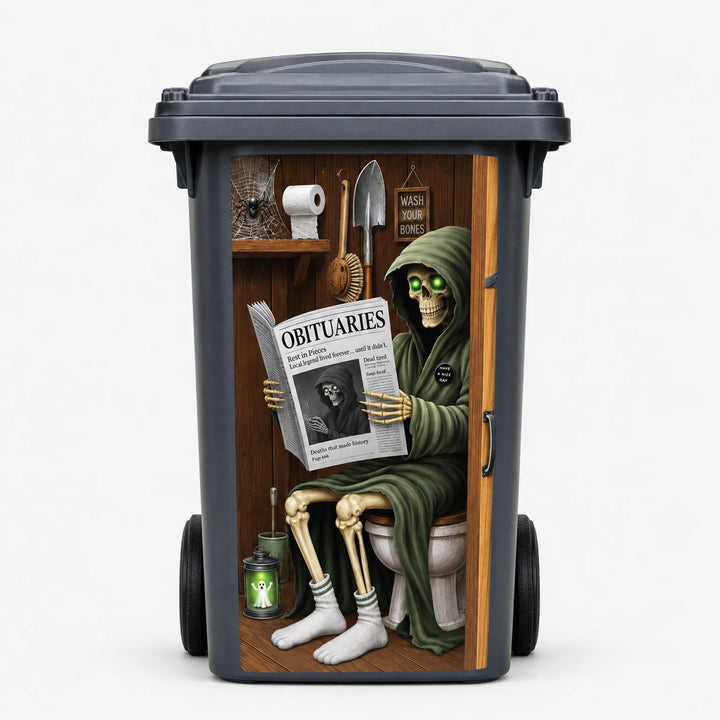 Funny Halloween party wheelie bin sticker seasonal outdoor decor