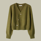 Vireya | Women’s Asymmetrical Button V Neck Knit Cardigan