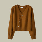 Vireya | Women’s Asymmetrical Button V Neck Knit Cardigan