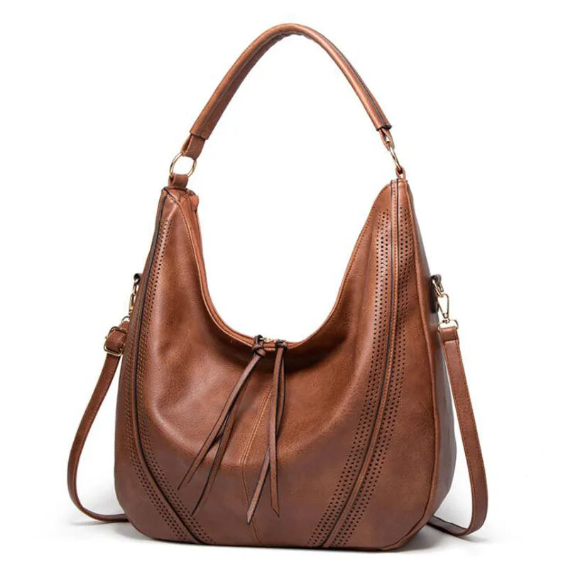Minerva vintage brown shoulder handbag viewed from front