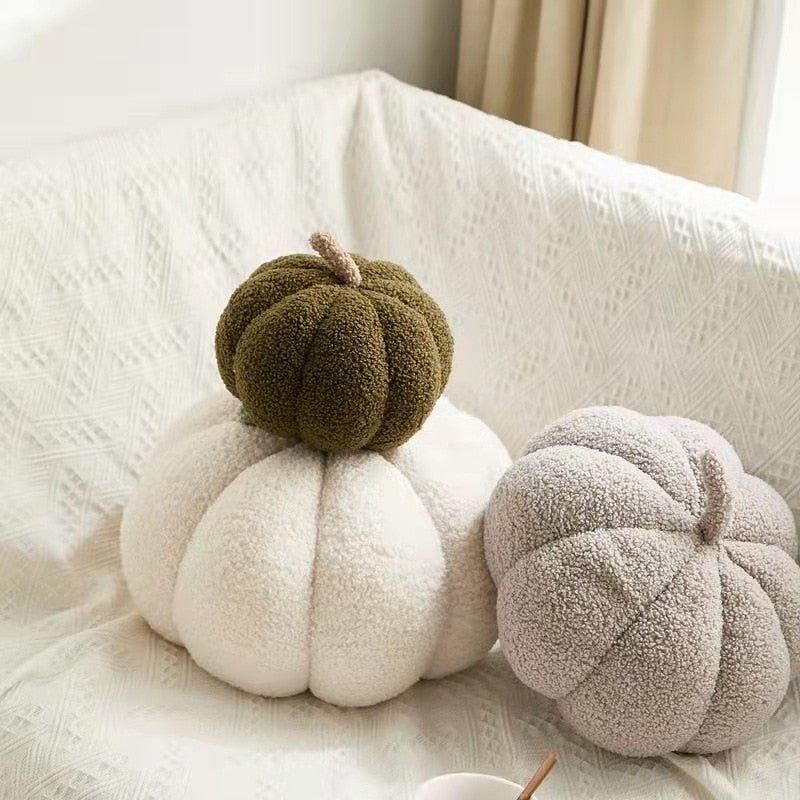 Cozy pumpkin decorative cushion for autumn decor and living room styling