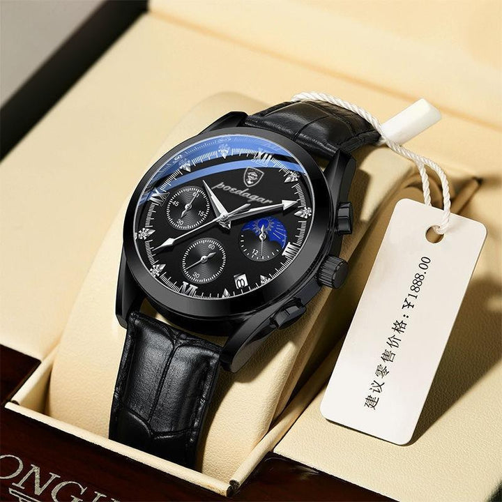 Back view of the stainless steel case and clasp on a designer timepiece