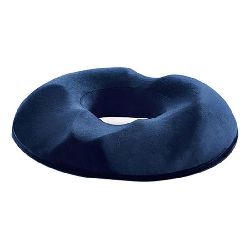 Blue orthopaedic donut seat cushion for tailbone pain relief