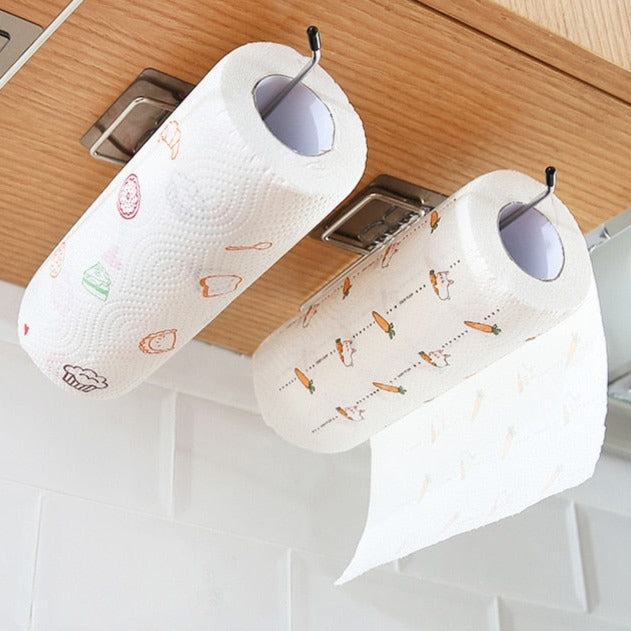 Stainless steel paper towel holder set of two for kitchen organization