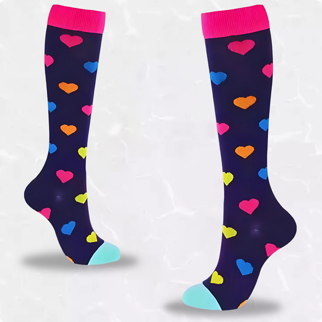 Ergonomic support socks with arch compression and cushioning