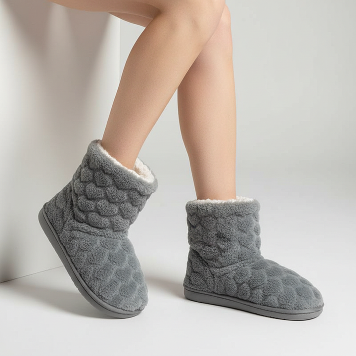 Plush women's winter slippers designed for warmth and indoor comfort