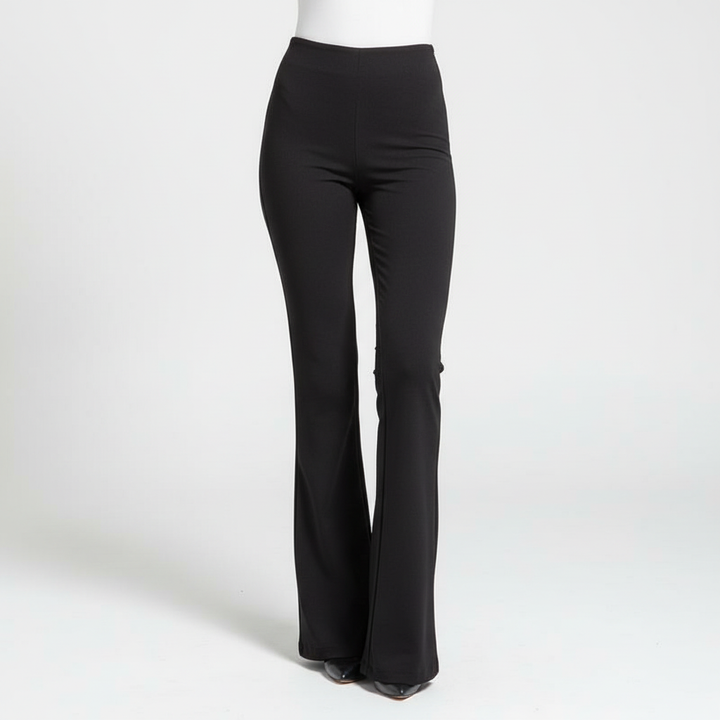 Back view of women's casual pants with tailored pockets for office wear