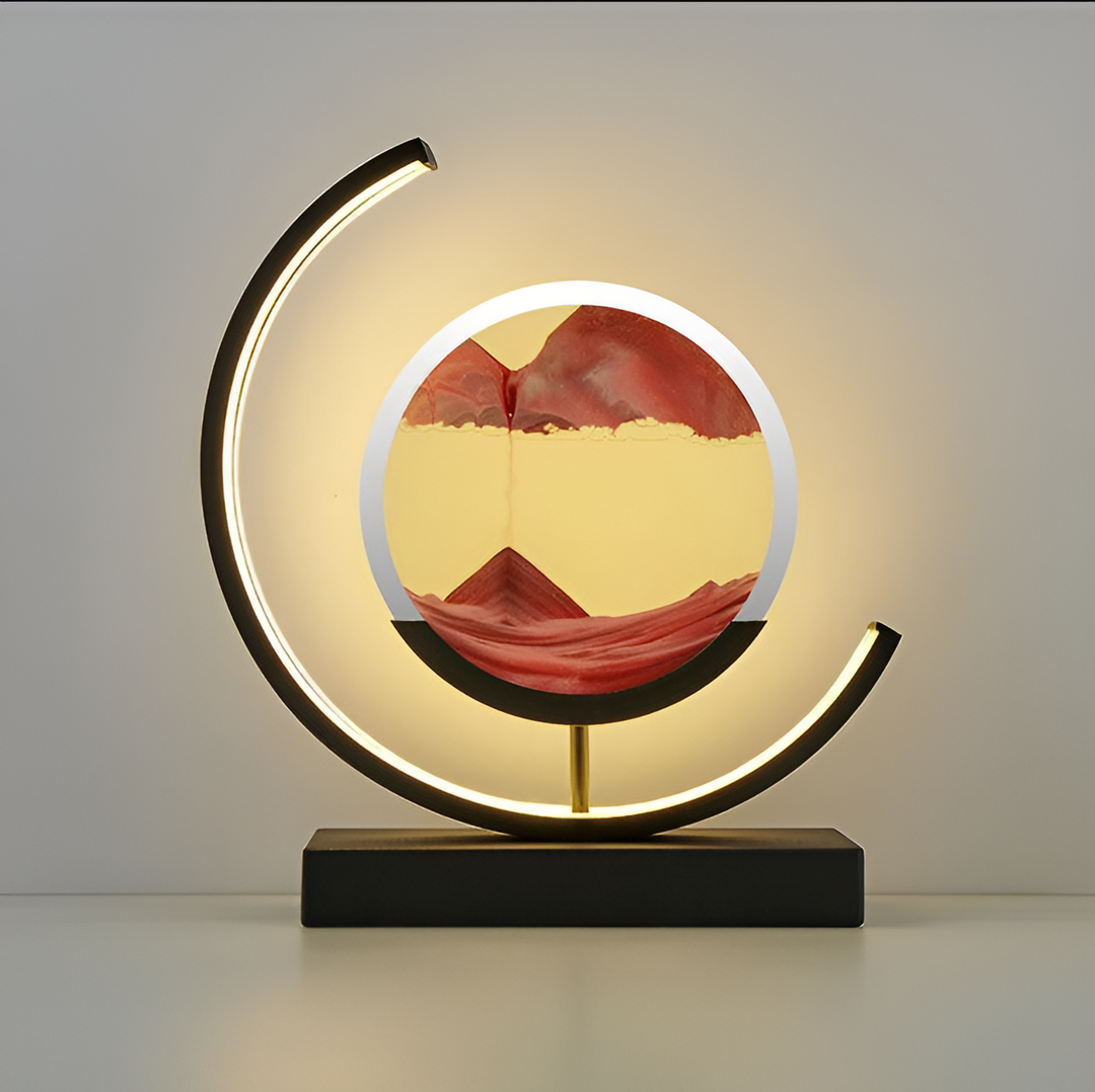 Unisex moving sand art lamp with glowing LED lights for relaxing home decor