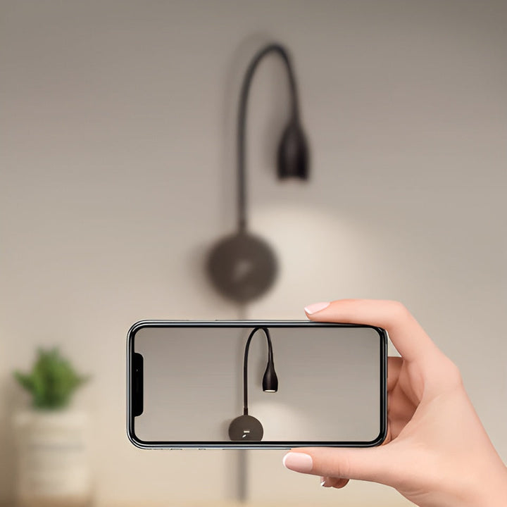 LED wall lamp with integrated USB charger port for charging devices