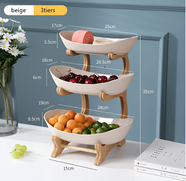 Stylish countertop fruit holder and kitchen organizer accessory