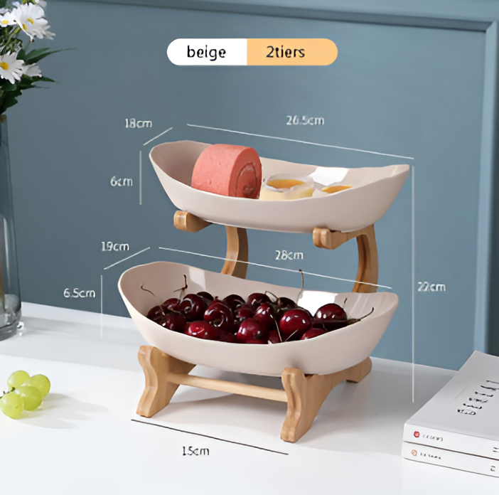 Minimalist tier tray functioning as a chic snack display bowl