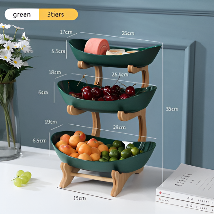 Modern metal fruit bowl organizer for kitchen storage solutions