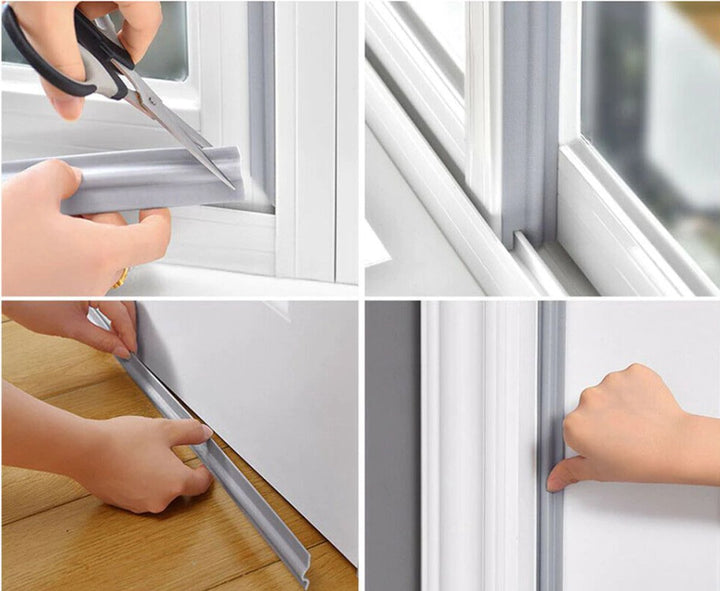 Weatherproofing door seal strip installed on front door for energy saving
