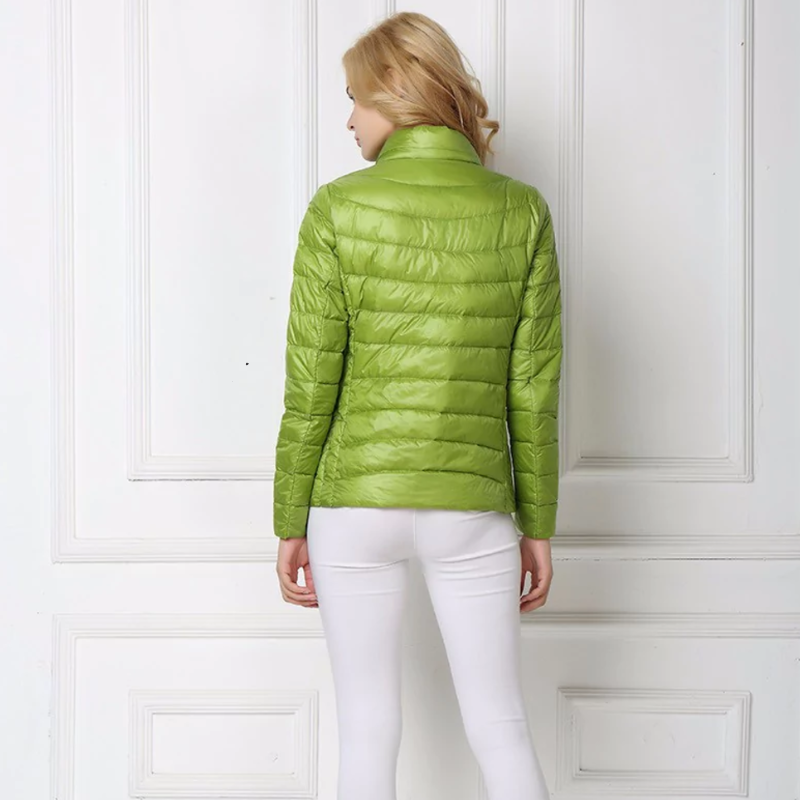 Trendy winter fashion zip-up coat in lightweight design