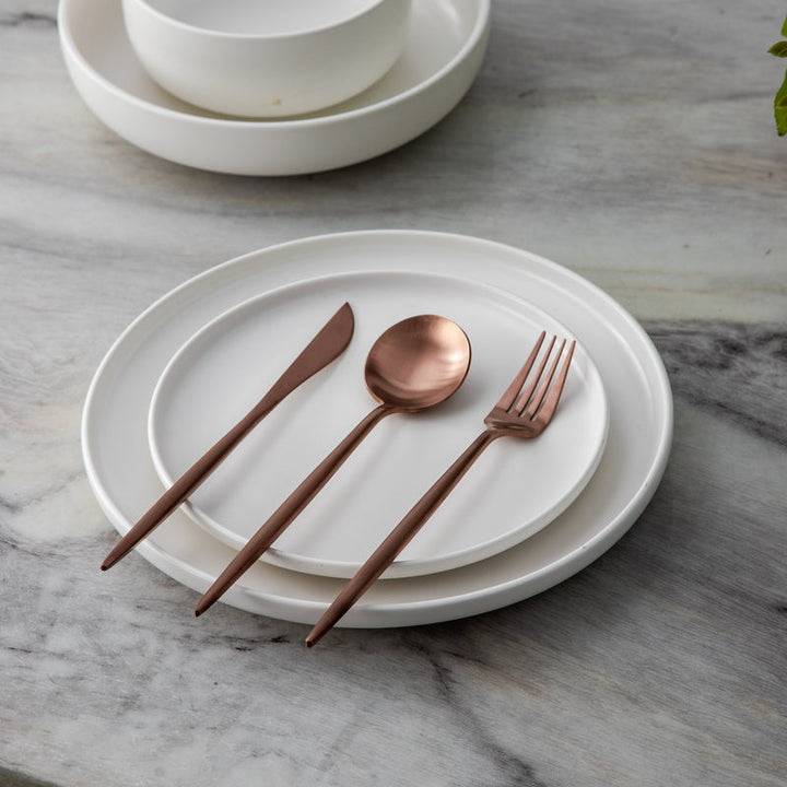 Premium stainless steel flatware neatly organized for gift-ready presentation