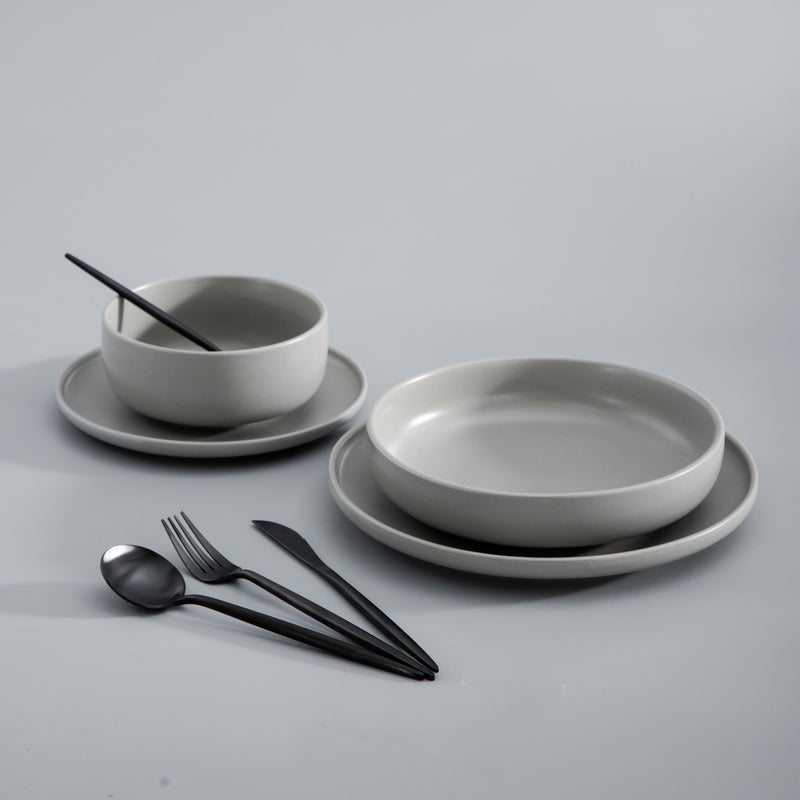 Stylish flatware set adding elegance to any dining room aesthetic