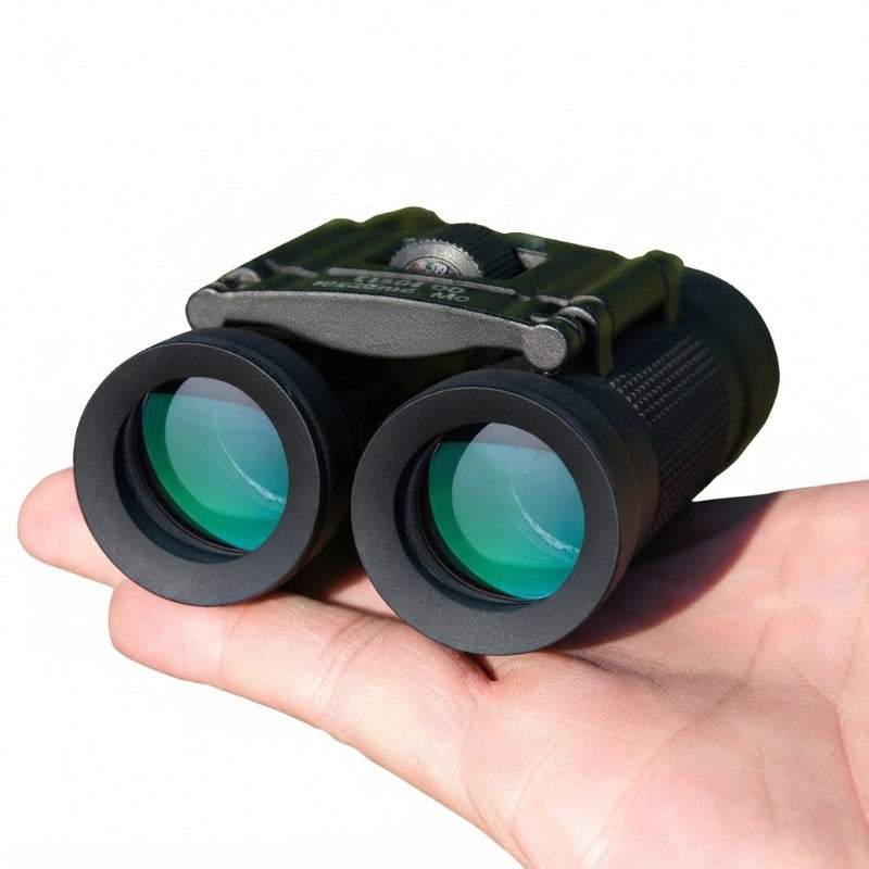 HD 40x22 compact binoculars held in palm
