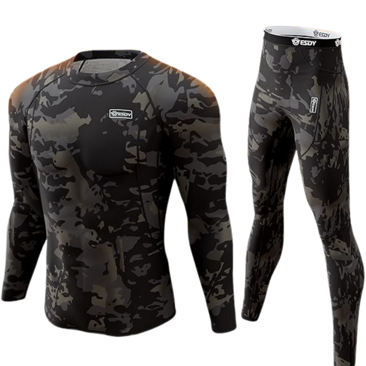 Base layer set top and bottom ready for winter camping trip