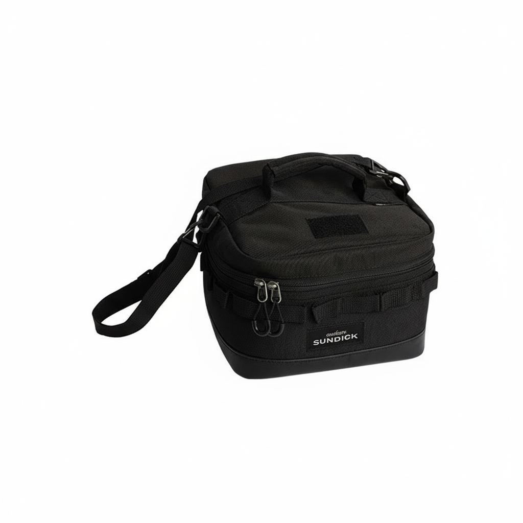 Outdoor gear travel organizer bag holding hiking accessories and camp supplies