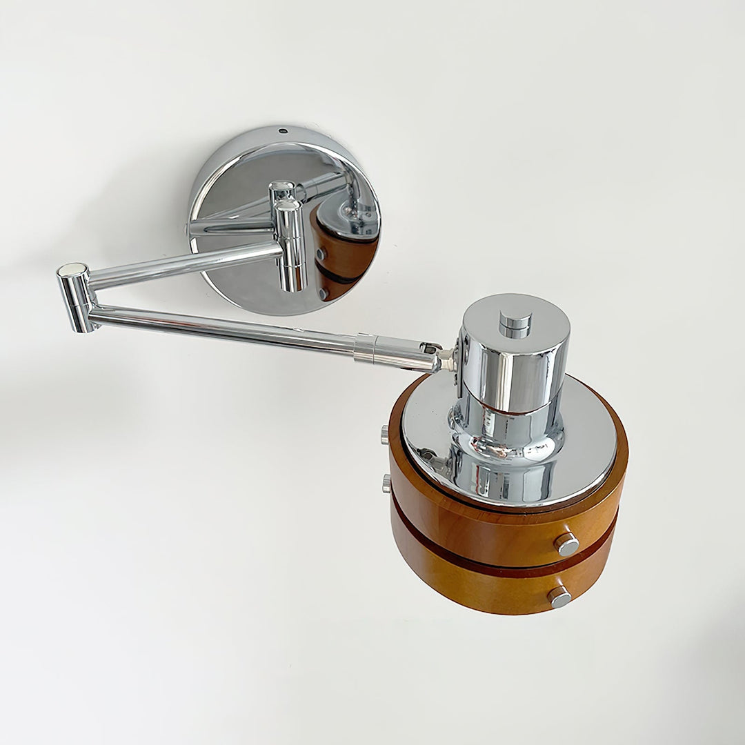 Detailed shot of the lamp holder and chrome wall plate