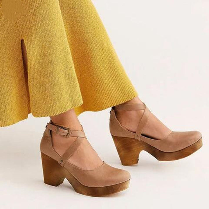 Elegant wedge heels for women with secure ankle strap and comfortable sole